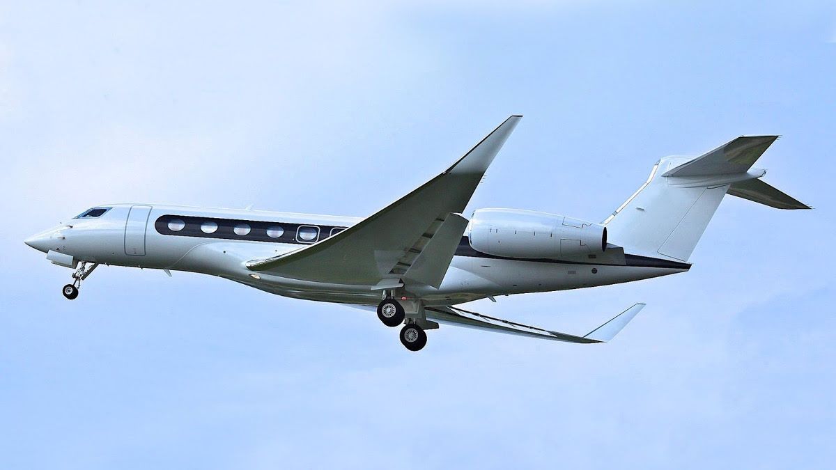 private jet in flight