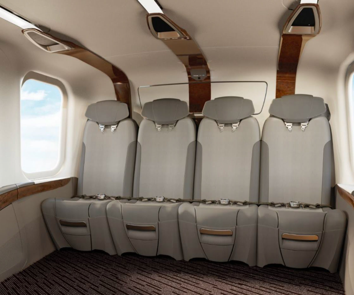 cabin type corporate interior of AW139